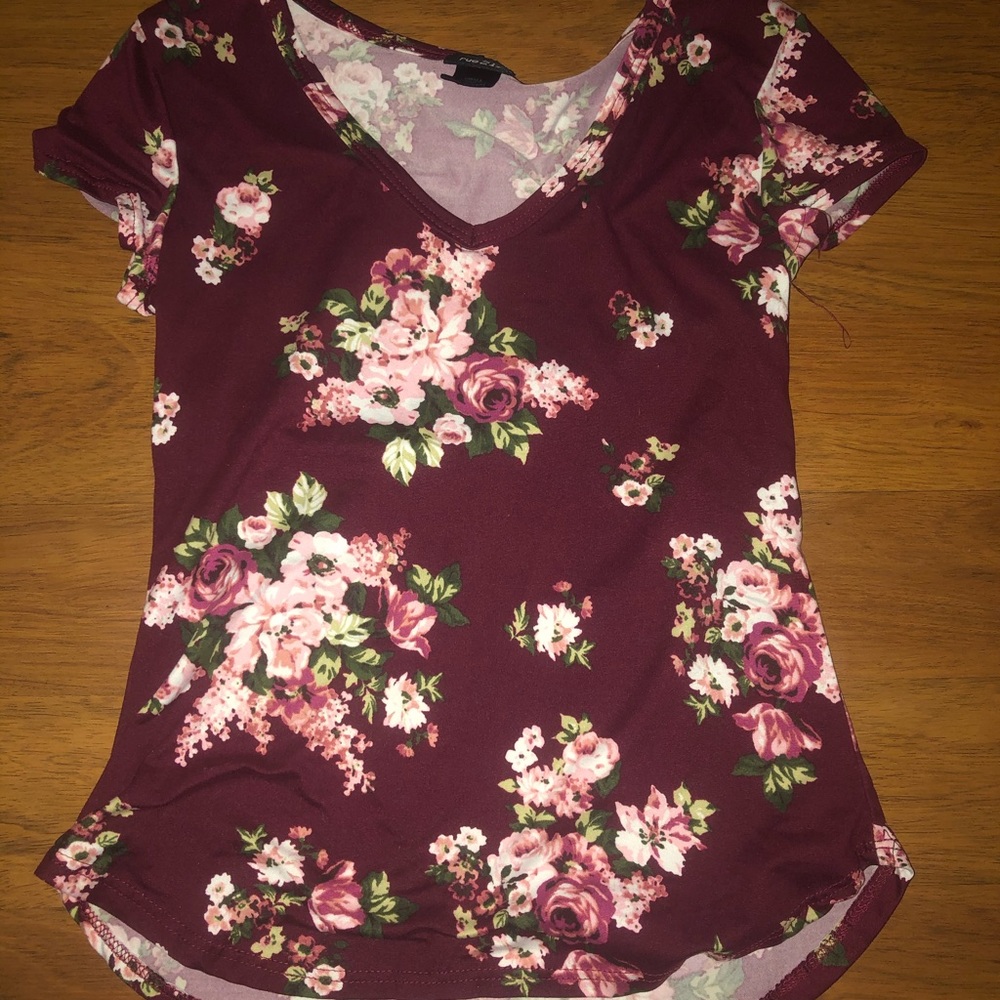 Floral red t-shirt